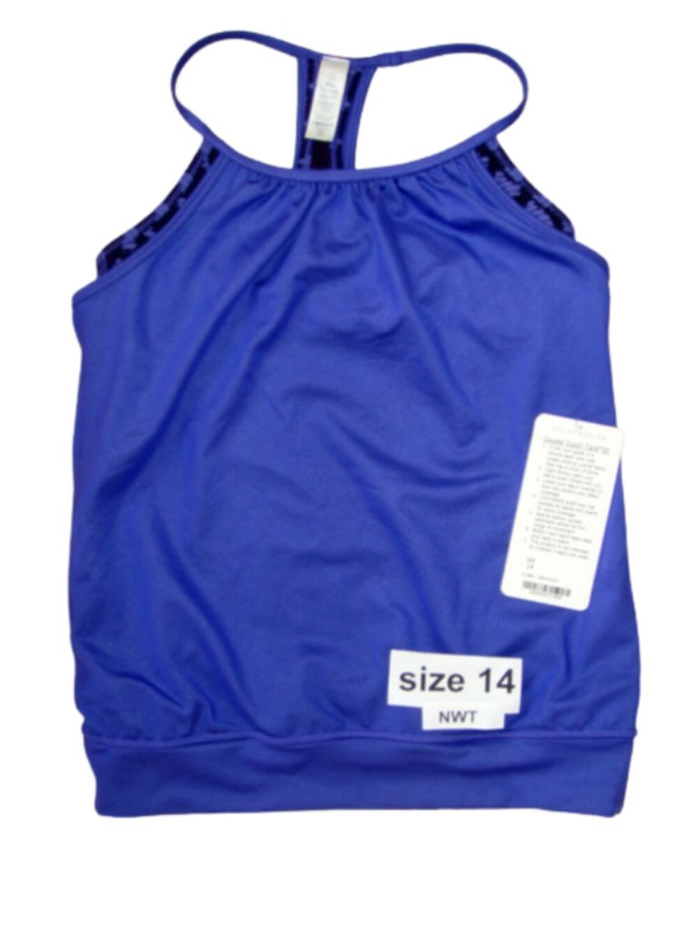 NWT Ivivva Girl by Lululemon 🍋 Double Dutch Tank top purple black size 14